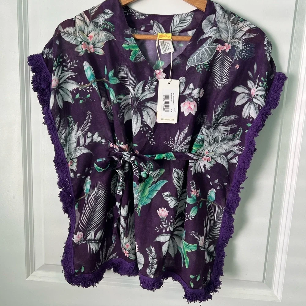 Agua Bendita Girls Iris Tunic Wisteria Swim Cover Up